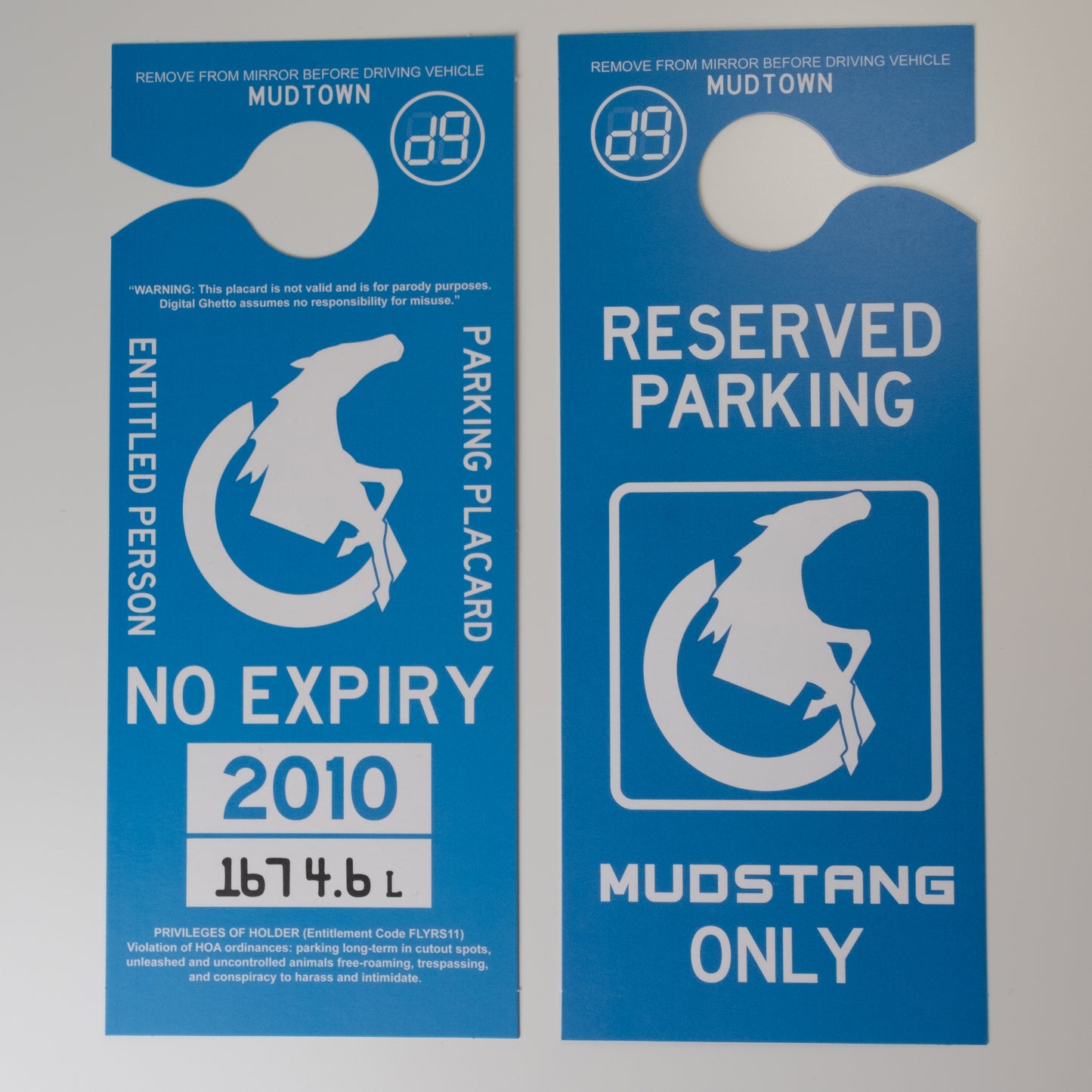 MUDSTANG Parking Placard*